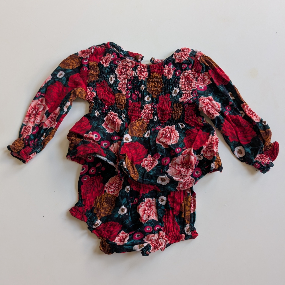 Old Navy Floral Baby Romper with Long Sleeves